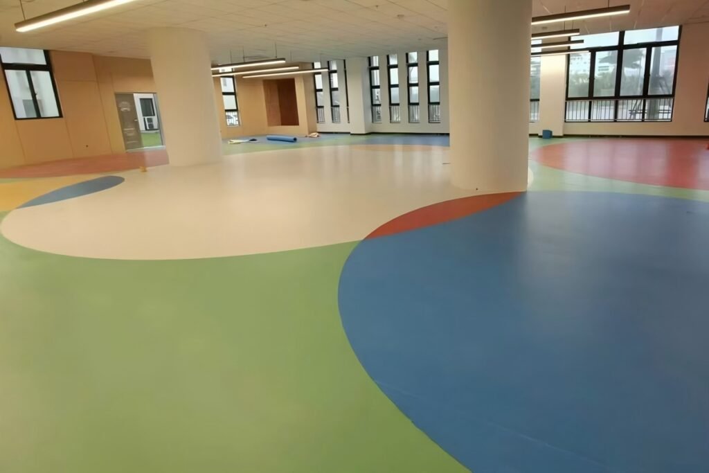 heterogeneous vinyl flooring multi-layer commercial pvc flooring application