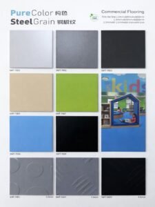 LVT dry back flooring solid color and textured surface range