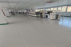 Anti-static ESD PVC flooring installed in an SMT workshop project