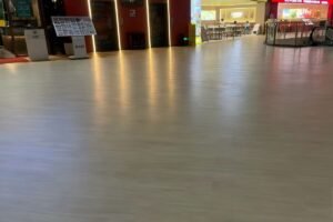 LVT dry back flooring installed in a commercial mall project