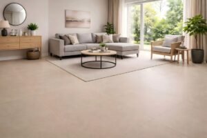 LVT dry back flooring installed in a living room project