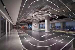 PVC sports flooring installed in a fitness training space project