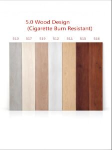 SPC click flooring 5.0mm wood design series with cigarette burn resistant surface